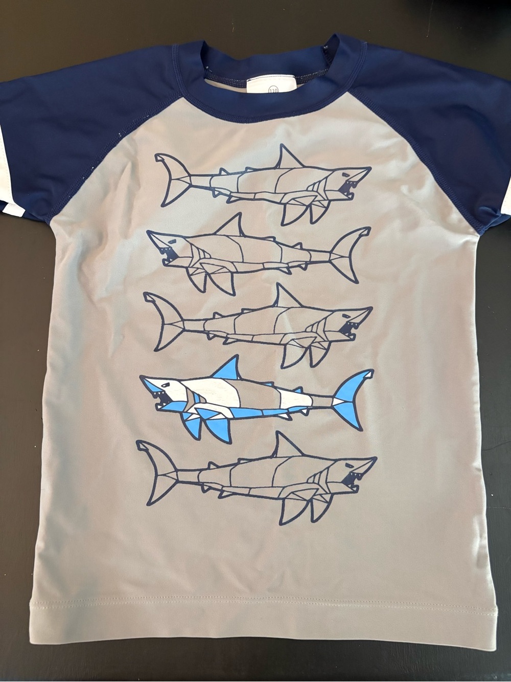 Hanna Andersson Navy & Gray Shark Graphic Rash Guard